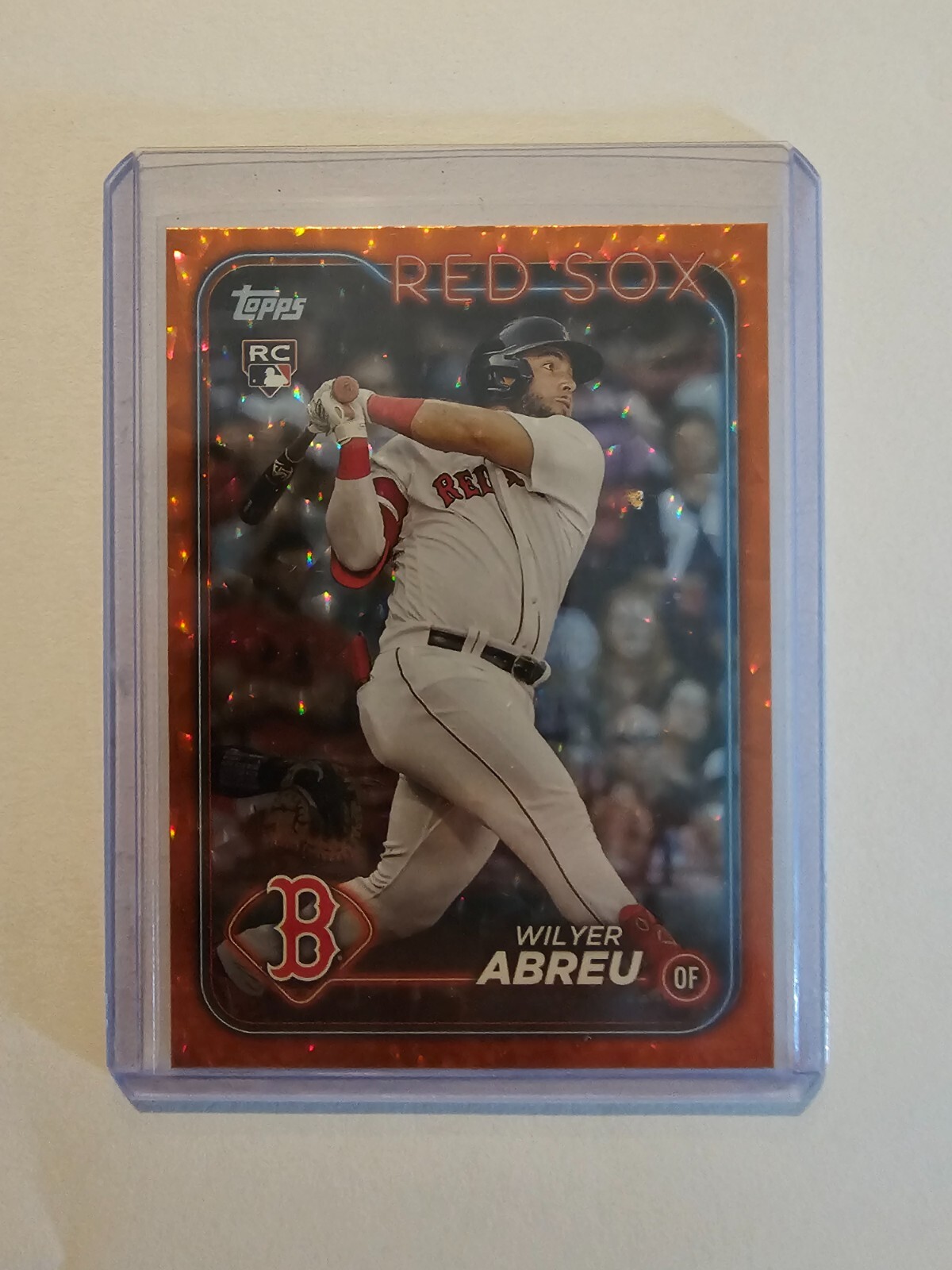 2024 Topps Series 2 #672 Wilyer Abreu Orange Foil Parallel /299. Boston Red Sox.