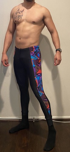 Mens Vintage Lycra Thin Shiny Spandex 