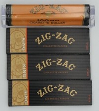 ZIG ZAG COMBO PACK 3 PACKS KING SIZE ROLLING PAPERS PLUS 100mm ROLLING MACHINE
