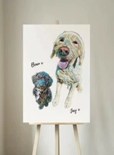 PERSONALISED DOG, CAT, PET DIGITAL A4 CANVAS ART PRINT CHRISTMAS GIFT