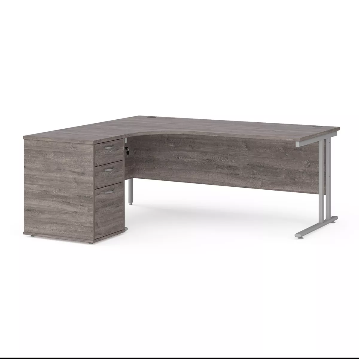 Large Left Hand Corner Office Desk 1800 x 1200 with 3 Drawer Pedestal 5 Colours