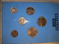 1976 Botswana 6 Coin Set1 PULA 50,25,10,5,1 THEBE UNC.