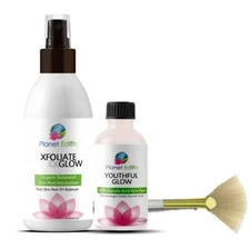 Glycolic Acid Skin Chemical Peel Kit with Skin Peel Neutralizer & Fan Brush