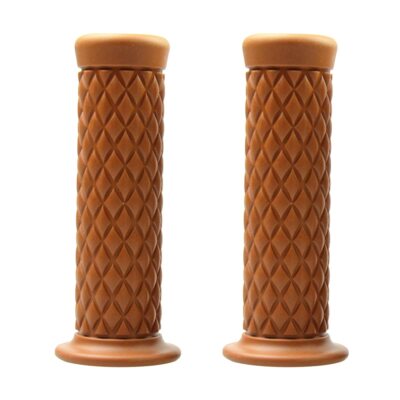 Motorcycle Nonslip Rubber Hand Grips for 7/8 Inch 22mm/24mm Handles, Light Brown
