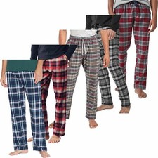 Mens M&S Check Brushed Fleece Woven Flannel Pyjama Bottoms Cotton PJ's Trousers