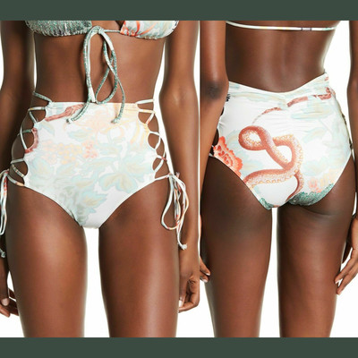 high waisted side tie bikini bottom