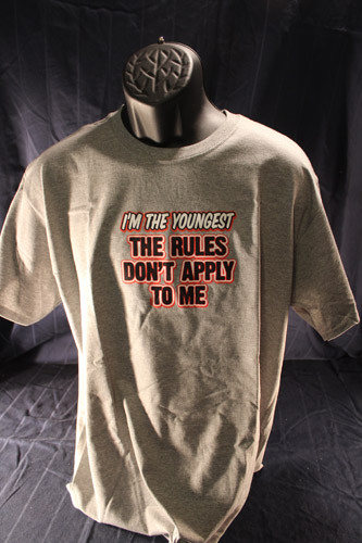 I'm the youngest the rules graphic funny t-shirt tee novelty sarcastic boy girl - Picture 18 of 31