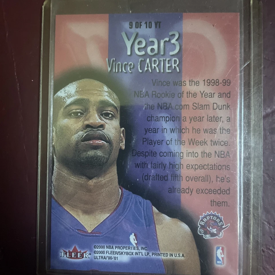 2000-01 Fleer Ultra Vince Carter Year3 - Image 2 of 2