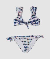  94 Splendid Girl's White Tie Dye Adjustable Two-Piece Swim Set Swimwear Size 16