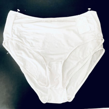 NWT Rene Rofe 2 Pack 8 Vintage Y2K White Full Coverage Stretchy Brief Panty Pack
