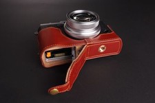 Genuine real Leather Half Camera Case bag cover for FUJI X30 Bottom Openning