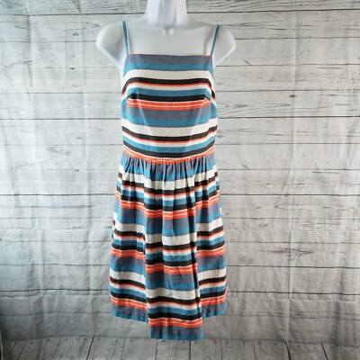 Paul & Joe Sister Dresses | Paul & Joe Sister Womens Dress Sz 40 Blue Orange Striped Open Back | Color: Blue/Orange | Size: 40 | Jennkeene02'S Closet
