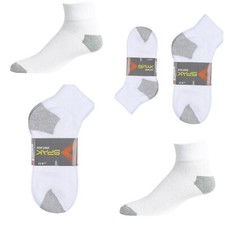 New Men's 12 Pairs Sports White Gray Ankle Quarter Crew Socks Cotton Size 10-13