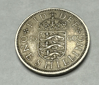masyama3Sliver Queen(英)＆Stasis(LB:英) 1960 One Shilling Queen Elizabeth ll Crowned English Shield 23.5mm