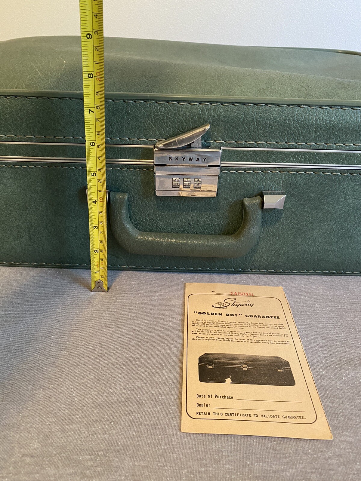 Vintage Skyway Suitcase Faux Blue Teal Travel Luggage Combination Lock Medium eBay