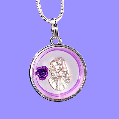 Our Lady of Sorrows Catholic necklace Medal Easter Holy Marian water