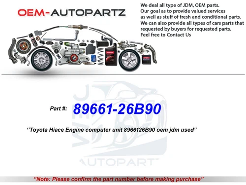 Toyota Hiace 89661-26B90 Engine computer unit 8966126B90 oem jdm used - Picture 1 of 9