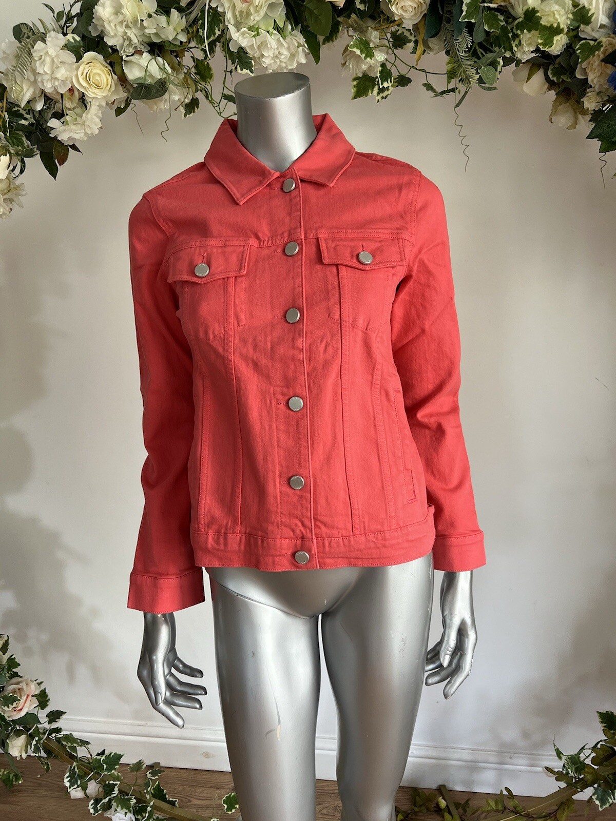 JOULES Arkley Denim Jacket Size 10 & 12 Rosehip Pink Embroidered Bee Ladies PB25