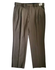 Cintas Big & Tall Executive Pleated Pant Men's 46X00 Taupe Unhemed NEW