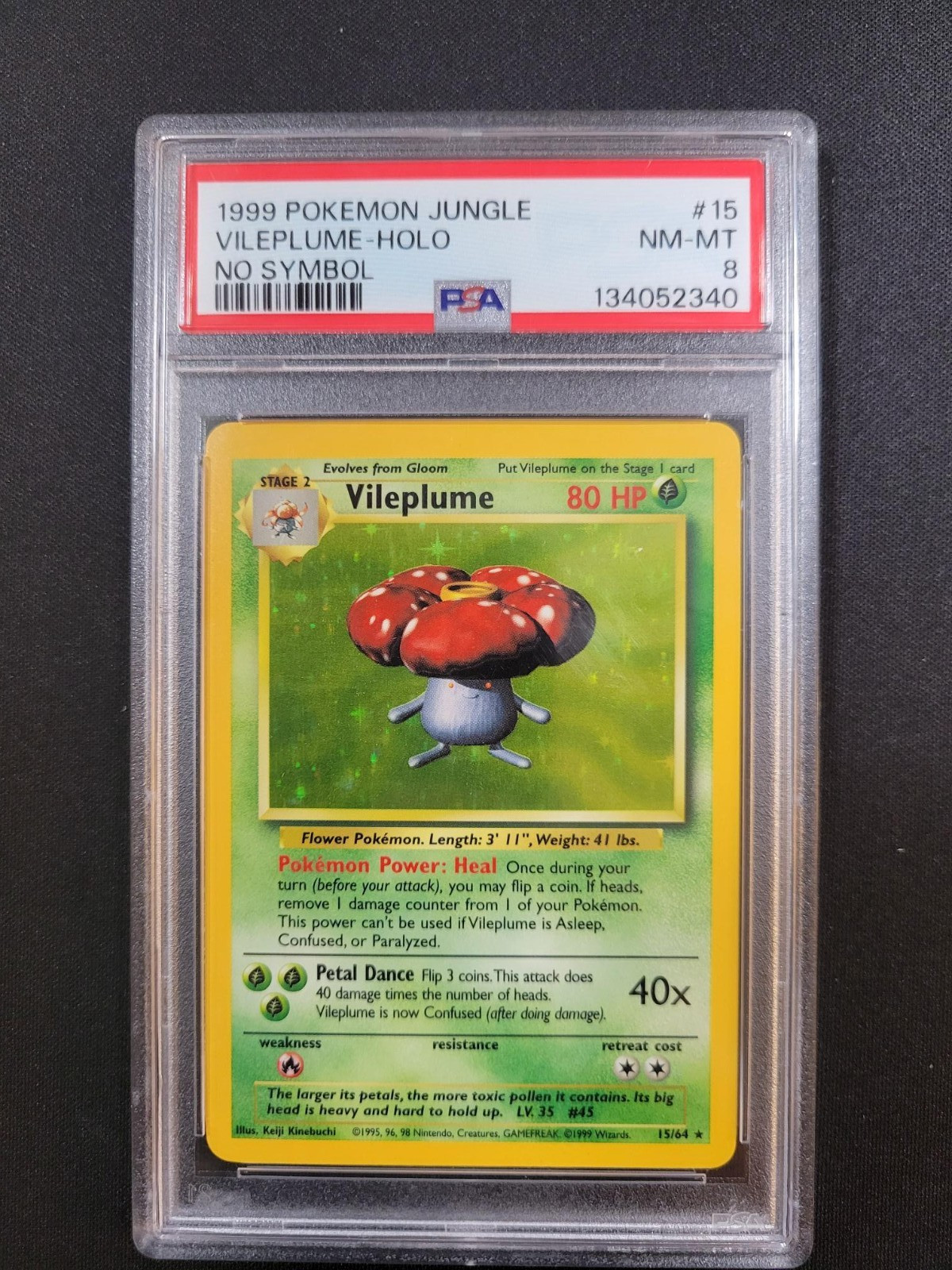 1999 Pokemon Vileplume (No Symbol) Holo Rare Jungle 15/64 
