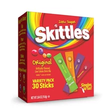 Skittles Singles To Go Variety Pack, Powdered Drink Mix, Zero Sugar, Low