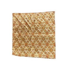 Vintage 70s Geometric Scarf 21  Brown Gold Orange Square Boho Mod Retro Print