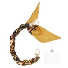 Scarf Cell Phone Wristlet Chain Strap, 12" Phone Wrist Lanyard, Brown