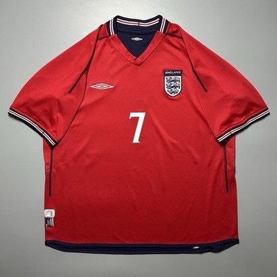 ENGLAND UMBRO 2002 WORLD CUP FOOTBALL SOCCER AWAY JERSEY #7