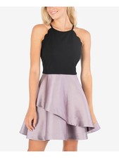 SPEECHLESS Womens Fit + Flare Mini Dress Light Purple Halter Party Juniors 11