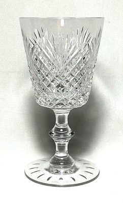 HAWAKES ~ Elegant Cut Crystal 8 oz. WATER GOBLET (Strawberry Diamond Fan) ~ USA