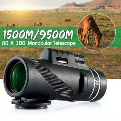 MARKENLOS 80X100 HD MONOKULAR TELESKOP KAMERA FERNROHR ZOOM TELESKOP MIT HANDY STATIV TOP!