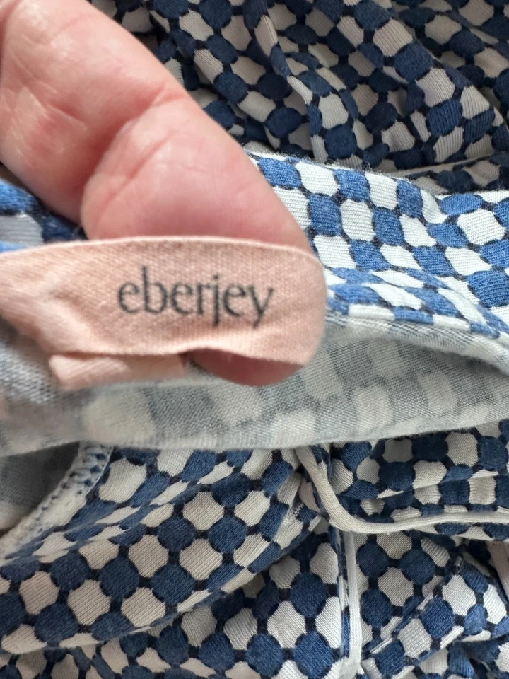 Eberjey пижамы размер XS синий белый напечатано модальные брюки рубашка - Изображение 3 из 4