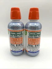 Therabreath Whitening Fresh Breath Oral Rinse Dazzling Mint 16 Oz Exp 09/26 2 PK