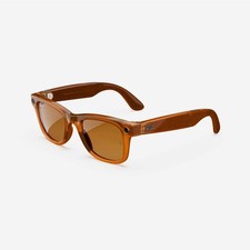 Ray-Ban Meta Wayfarer (Refurbished), Shiny Caramel Transparent/Brown, Standard,