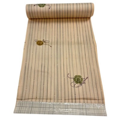 JAPANESE KIMONO FABRIC CLOTH BOLT PURE SILK BEIGE KOMON AA7434 | eBay