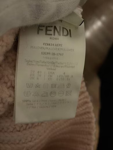FENDI/ ROMA/Front Logo Crew Neck Knit Sweater (Thick)/Size 40/Wool/Pink/FZX624AE thumbnail 5