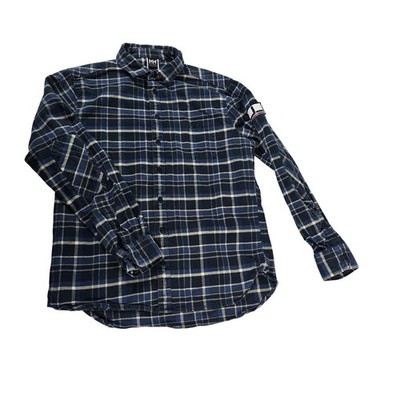 Helly Hansen Mens Navy Blue Plaid Flannel Button Down Shirt 53224 Large