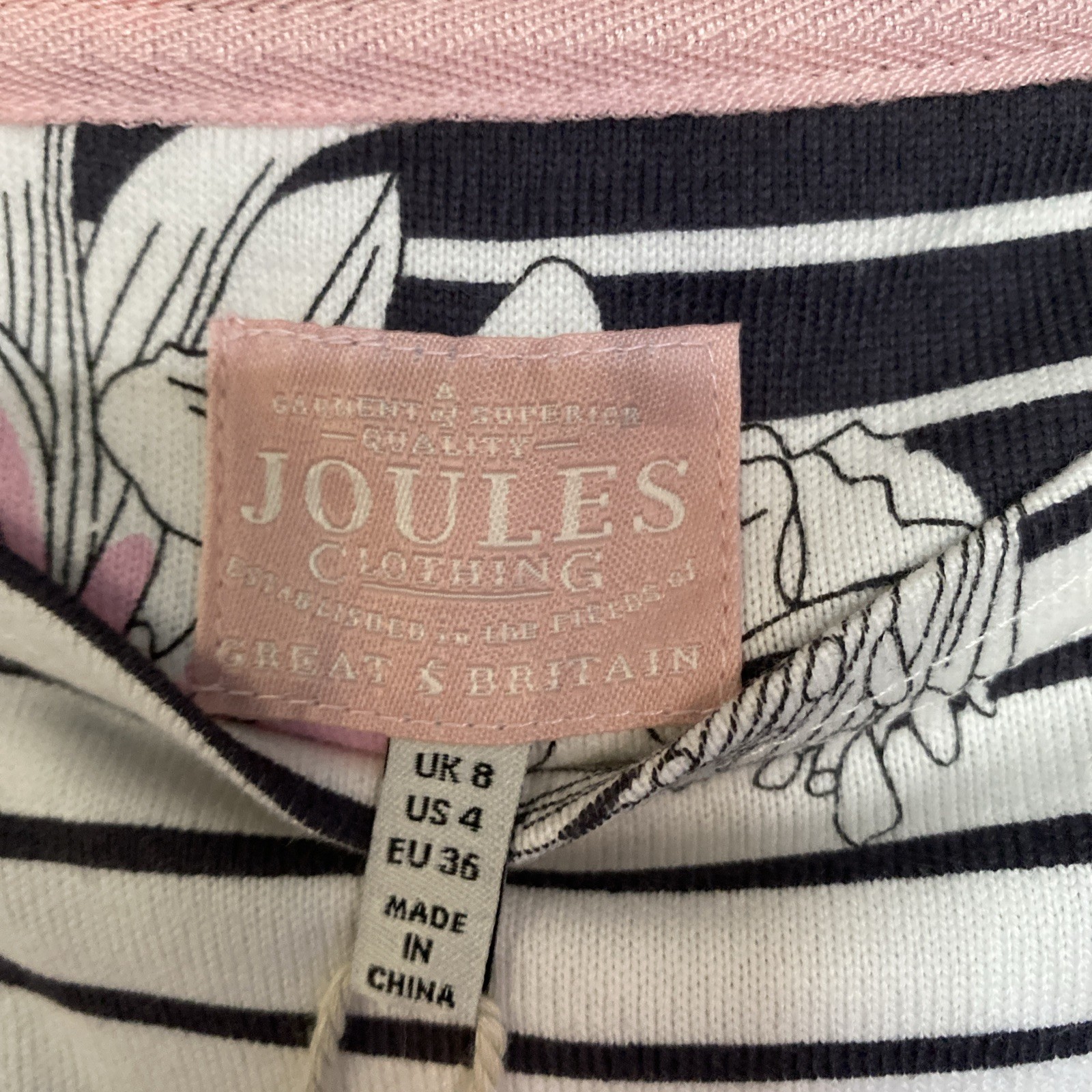 Joules Size 8 Flower Stripe Harbour Top BNWT  Rrp £30 image 5