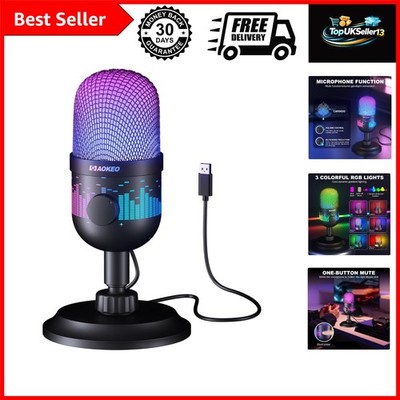 USB Gaming Mikrofon Kondensator Podcast Mikrofon für PC Mac PS4/5 RGB Licht