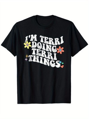 Retro Groovy 'I'm Terri Doing Terri Things' Funny Mother's Day T-Shirt, Loo