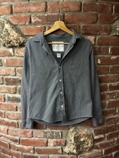 Frank & Eileen Barry Button Up Shirt M Gray Made In USA Of Italy Fabrics