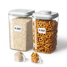 Ankou Airtight Food Storage Container with Pop Lid 130ml Scoop, 4L/4.2qt 2 ...