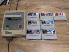 Nintendo SNES Super Console PAL Tested. 3 Controllers & 8 Games.