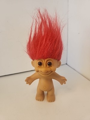 Vtg Russ 4 Inch Troll Doll Red Hair