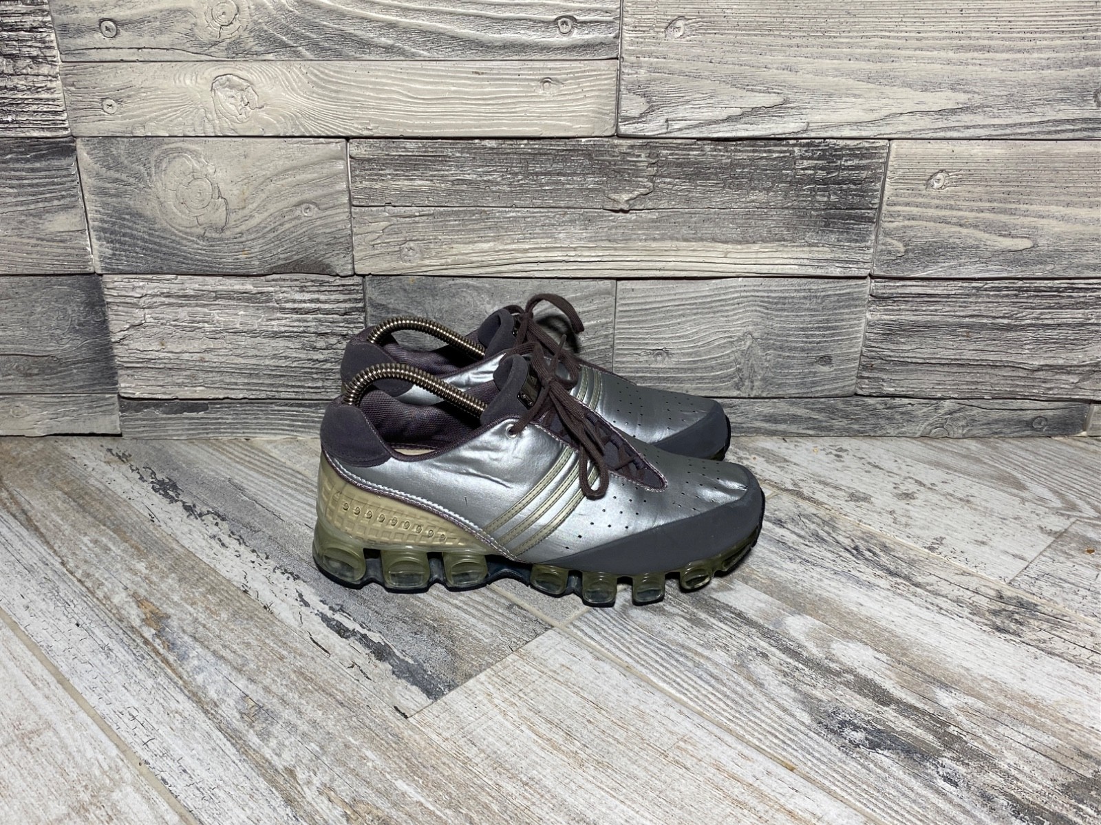 STELLA MCCARTNEY ADIDAS Women's Vintage Y2K Bounce Silver Futuristic Sneakers