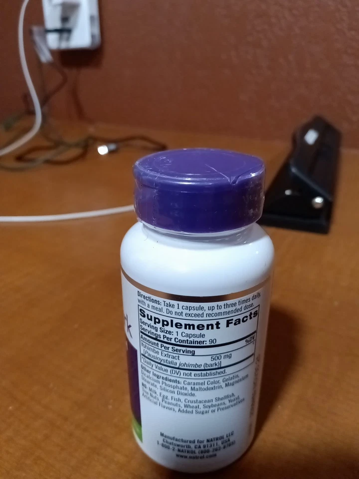 Natrol Yohimbe кора 500 мг мужское здоровье, 90 капсул 1 упаковка срок годности 11/25 - Изображение 2 из 3
