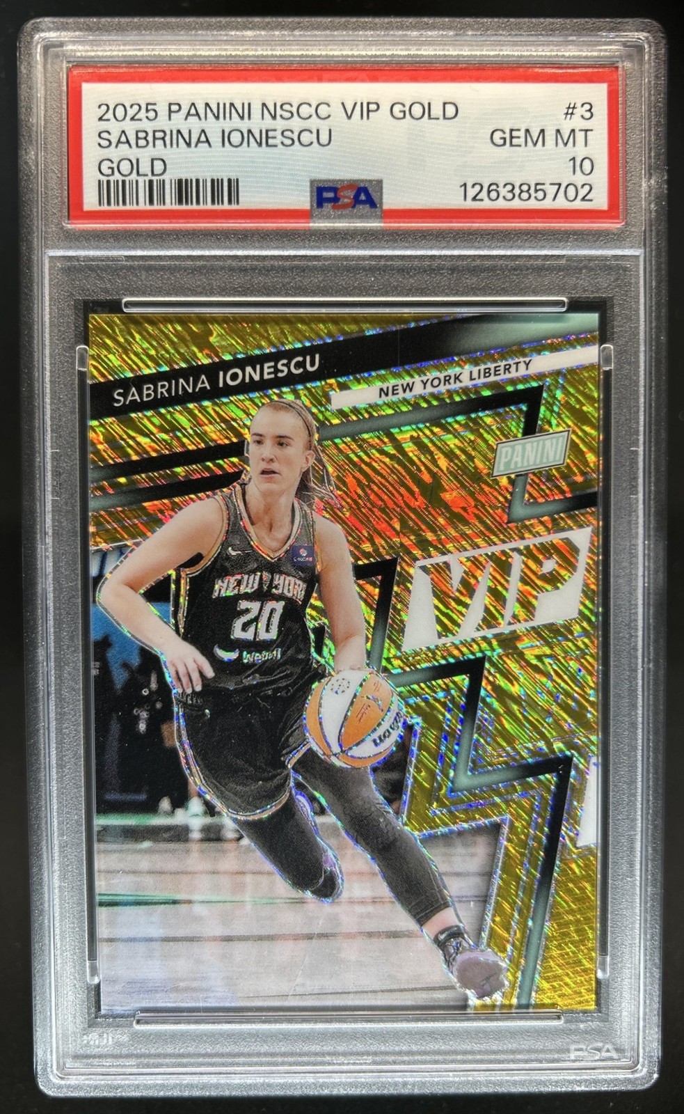 2025 Panini National NSCC VIP Gold Packs Sabrina Ionescu #/10 PSA 10 GEM MINT