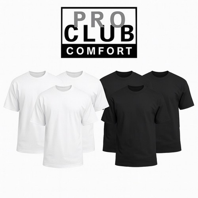 #ad #ad 3 PACK PRO CLUB COMFORT T SHIRT MENS BLACK amp;WHITE PLAIN BASIC S 3XL $32.95