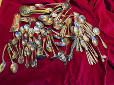 Mixed Lot Antique Silverplate spoons 78 pieces crafts