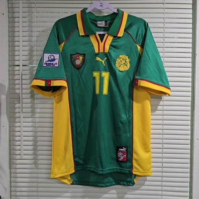 CAMEROON Home World Cup 1998 - Soccer - ETO'O # 11 - XL (Run Small